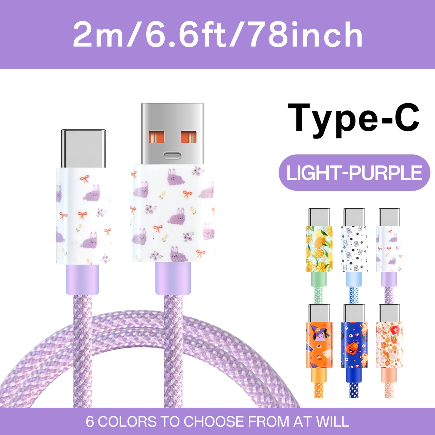 USB-C Quick Charge USB Type-C Data Cable - High speed data sync - Durable flexible cable for Samsung, Redmi, One Plus - Ideal for travel and office use