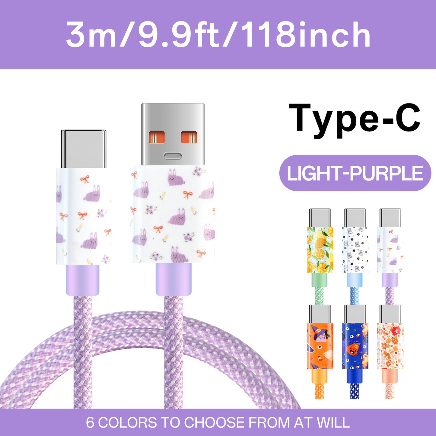 USB-C Quick Charge USB Type-C Data Cable - High speed data sync - Durable flexible cable for Samsung, Redmi, One Plus - Ideal for travel and office use