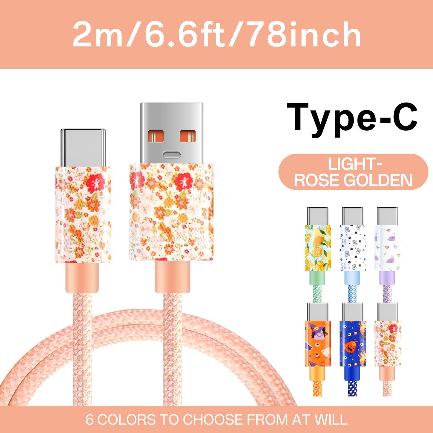 USB-C Quick Charge USB Type-C Data Cable - High speed data sync - Durable flexible cable for Samsung, Redmi, One Plus - Ideal for travel and office use