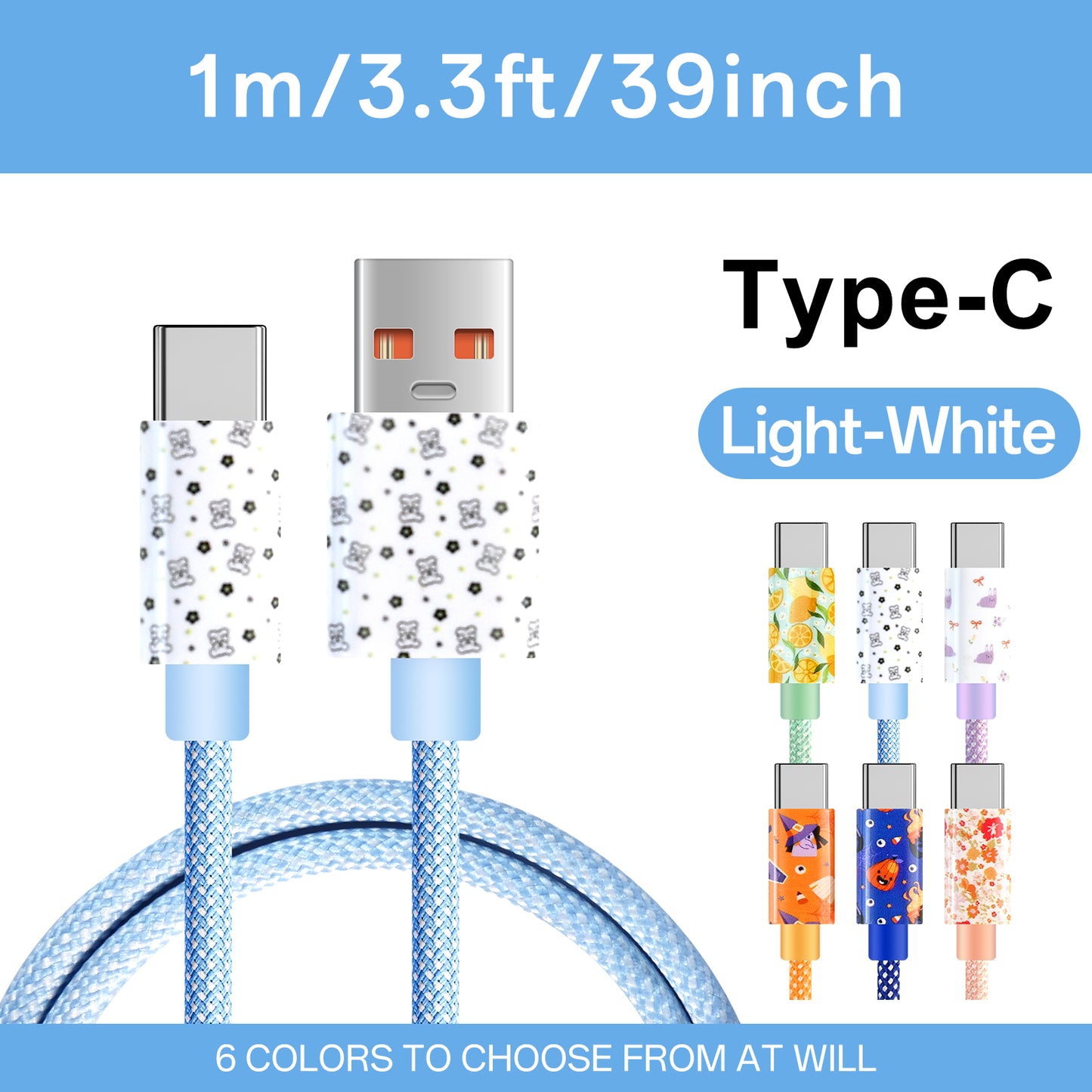 USB-C Quick Charge USB Type-C Data Cable - High speed data sync - Durable flexible cable for Samsung, Redmi, One Plus - Ideal for travel and office use