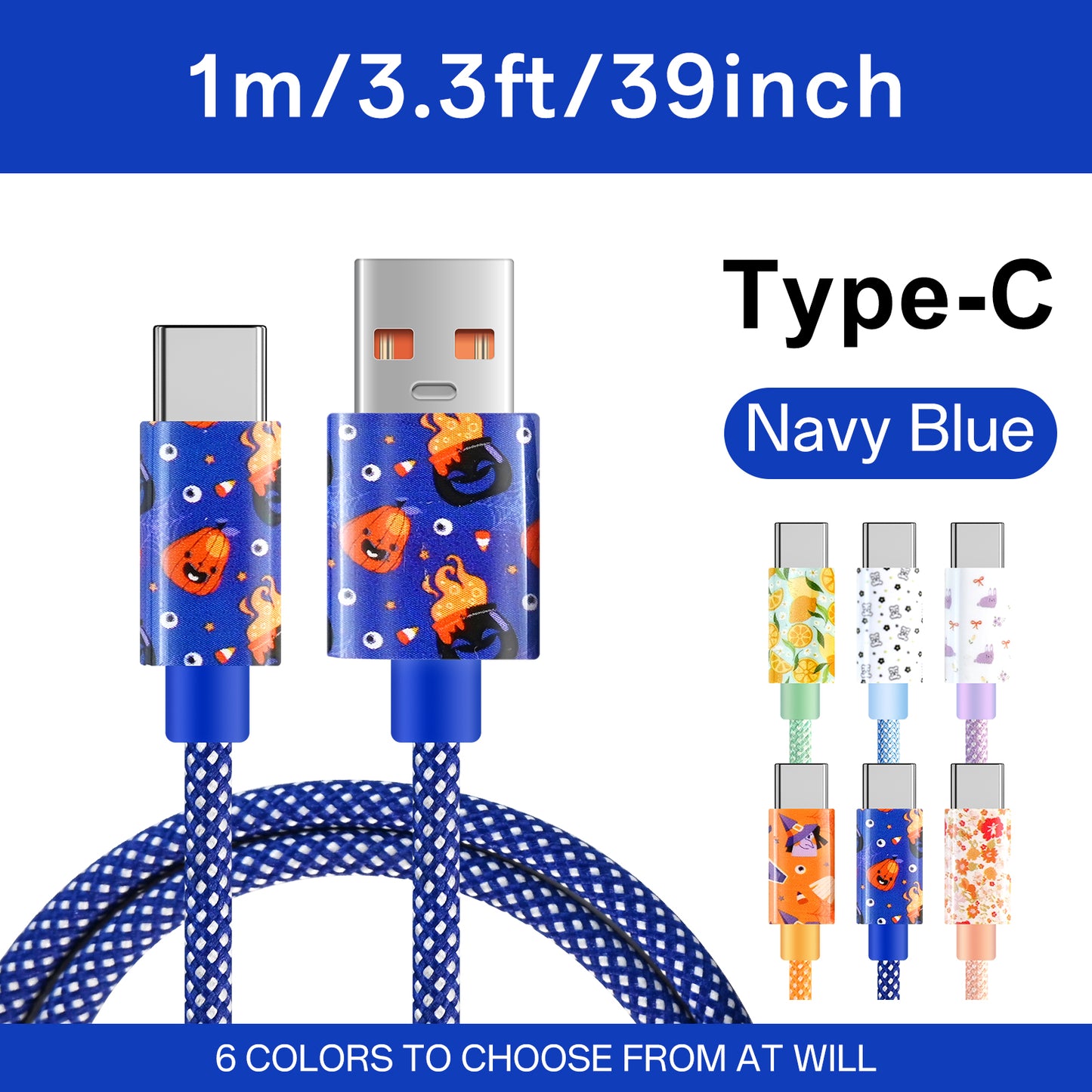 USB-C Quick Charge USB Type-C Data Cable - High speed data sync - Durable flexible cable for Samsung, Redmi, One Plus - Ideal for travel and office use