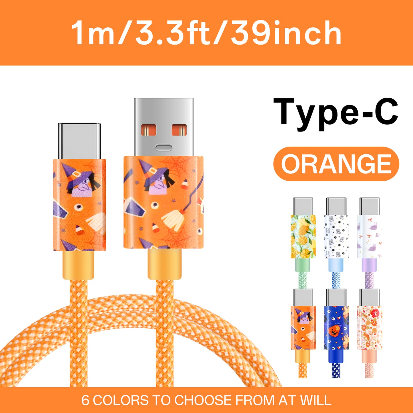 USB-C Quick Charge USB Type-C Data Cable - High speed data sync - Durable flexible cable for Samsung, Redmi, One Plus - Ideal for travel and office use