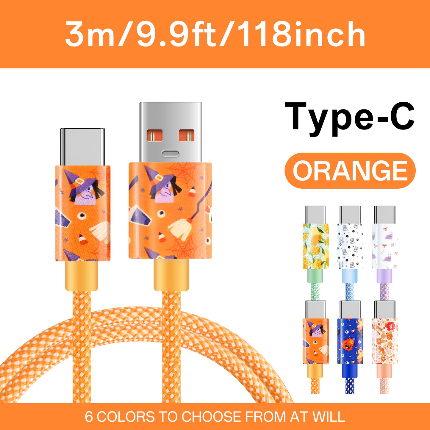 USB-C Quick Charge USB Type-C Data Cable - High speed data sync - Durable flexible cable for Samsung, Redmi, One Plus - Ideal for travel and office use